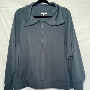 Maurice's Athleisure Half Zip Sweatshirt Deep Sea Teal Women's Plus Size 2X